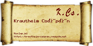 Krautheim Csépán névjegykártya